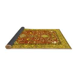 Sideview of Animal Yellow Traditional Rug, tr3183yw
