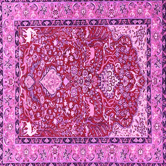 Square Machine Washable Animal Pink Traditional Rug, wshtr3183pnk