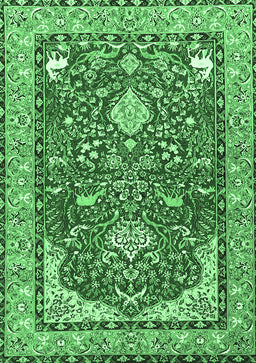 Animal Emerald Green Traditional Rug, tr3183emgrn
