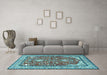 Machine Washable Animal Light Blue Traditional Rug in a Living Room, wshtr3183lblu