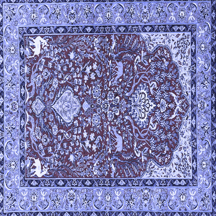 Square Machine Washable Animal Blue Traditional Rug, wshtr3183blu