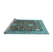 Sideview of Machine Washable Animal Light Blue Traditional Rug, wshtr3183lblu