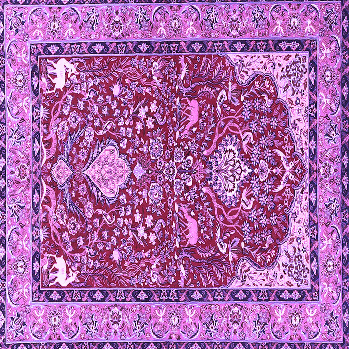 Square Machine Washable Animal Purple Traditional Area Rugs, wshtr3183pur