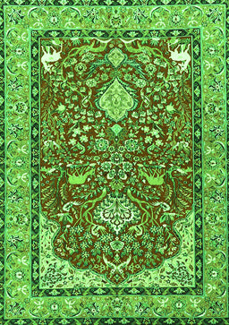 Animal Green Traditional Rug, tr3183grn