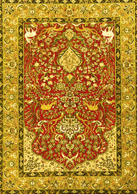 Animal Yellow Traditional Rug, tr3183yw