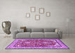 Machine Washable Animal Purple Traditional Area Rugs in a Living Room, wshtr3183pur