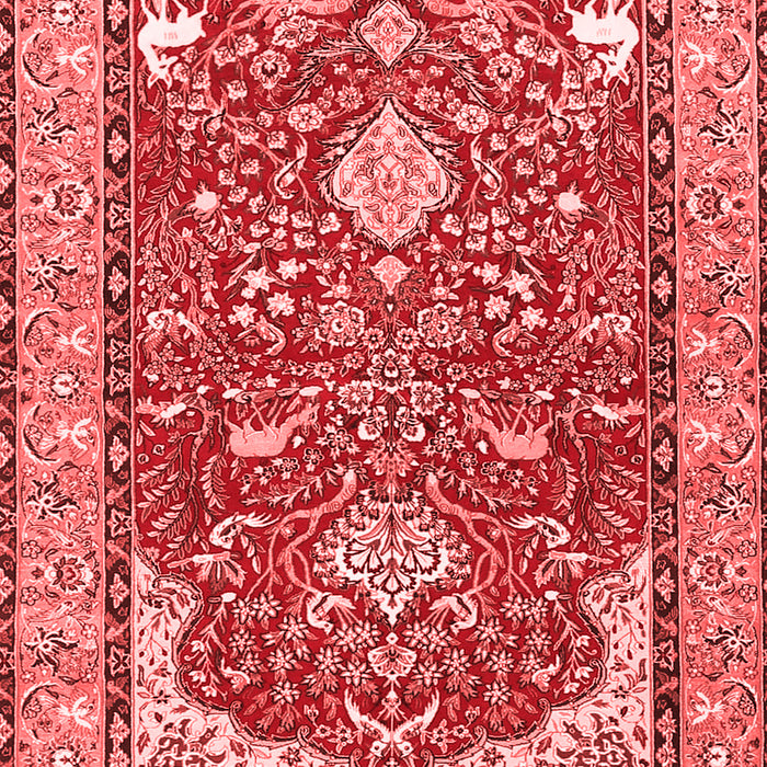 Machine Washable Animal Red Traditional Rug, wshtr3183red