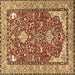 Square Machine Washable Animal Brown Traditional Rug, wshtr3183brn