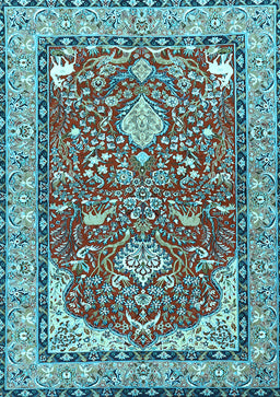 Animal Light Blue Traditional Rug, tr3183lblu
