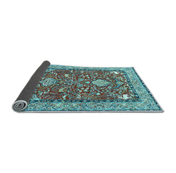 Sideview of Animal Light Blue Traditional Rug, tr3183lblu