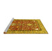 Sideview of Machine Washable Animal Yellow Traditional Rug, wshtr3183yw