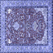 Square Animal Blue Traditional Rug, tr3183blu