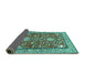 Sideview of Animal Turquoise Traditional Rug, tr3183turq