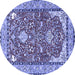 Round Machine Washable Animal Blue Traditional Rug, wshtr3183blu