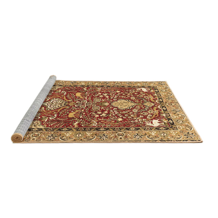 Sideview of Machine Washable Animal Brown Traditional Rug, wshtr3183brn