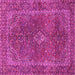 Square Machine Washable Persian Pink Traditional Rug, wshtr3184pnk