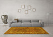 Machine Washable Persian Yellow Traditional Rug in a Living Room, wshtr3184yw