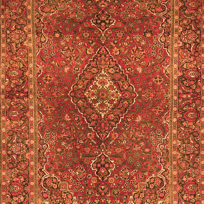 Serging Thickness of Machine Washable Persian Orange Traditional Area Rugs, wshtr3184org