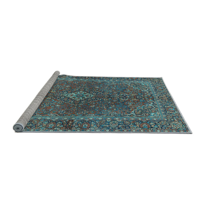 Sideview of Machine Washable Persian Light Blue Traditional Rug, wshtr3184lblu