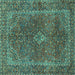 Square Persian Turquoise Traditional Rug, tr3184turq