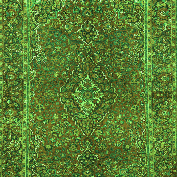 Serging Thickness of Machine Washable Persian Green Traditional Area Rugs, wshtr3184grn