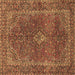 Square Persian Brown Traditional Rug, tr3184brn