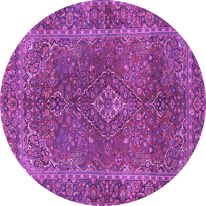 Round Persian Purple Traditional Rug, tr3184pur