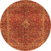 Machine Washable Persian Orange Traditional Area Rugs, wshtr3184org