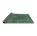 Sideview of Persian Turquoise Traditional Rug, tr3184turq