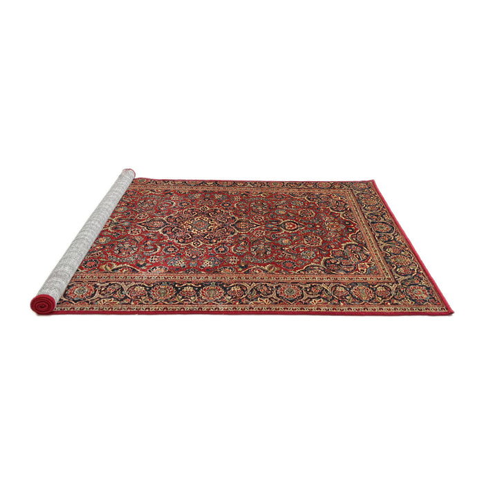Sideview of Machine Washable Traditional Tomato Red Rug, wshtr3185