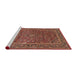 Sideview of Machine Washable Traditional Tomato Red Rug, wshtr3185