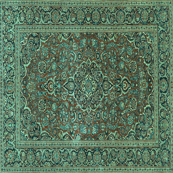 Square Persian Turquoise Traditional Rug, tr3185turq