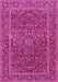 Machine Washable Persian Pink Traditional Rug, wshtr3185pnk