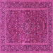 Square Machine Washable Persian Pink Traditional Rug, wshtr3185pnk