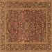 Square Machine Washable Persian Brown Traditional Rug, wshtr3185brn