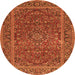 Machine Washable Persian Orange Traditional Area Rugs, wshtr3185org