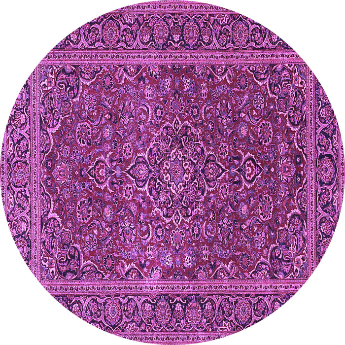 Round Persian Purple Traditional Rug, tr3185pur