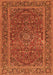 Serging Thickness of Machine Washable Persian Orange Traditional Area Rugs, wshtr3185org