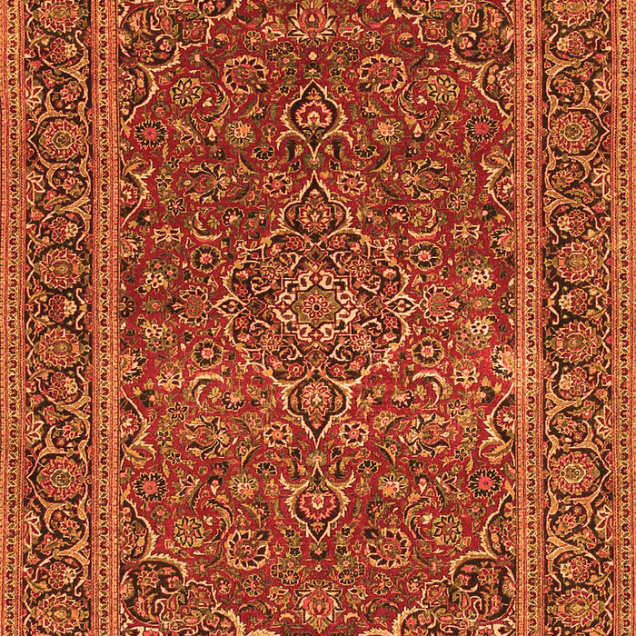 Serging Thickness of Machine Washable Persian Orange Traditional Area Rugs, wshtr3185org