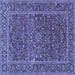 Square Persian Blue Traditional Rug, tr3185blu