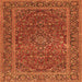 Serging Thickness of Persian Orange Traditional Rug, tr3185org