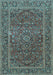 Machine Washable Persian Light Blue Traditional Rug, wshtr3185lblu