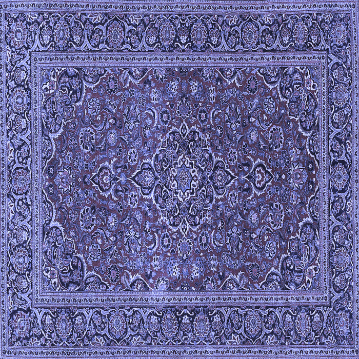 Square Machine Washable Persian Blue Traditional Rug, wshtr3185blu