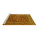 Sideview of Machine Washable Persian Yellow Traditional Rug, wshtr3185yw