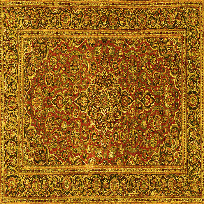 Square Persian Yellow Traditional Rug, tr3185yw
