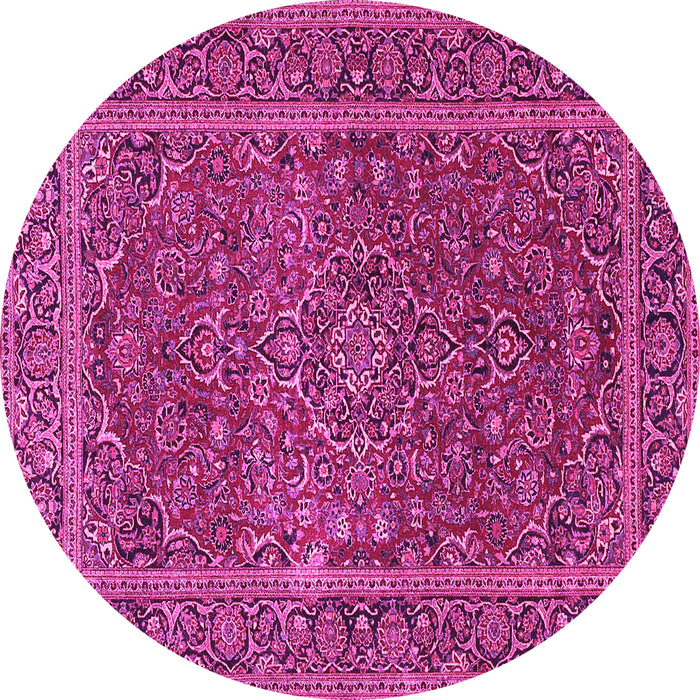 Round Persian Pink Traditional Rug, tr3185pnk