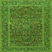 Round Machine Washable Persian Green Traditional Area Rugs, wshtr3185grn