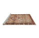 Sideview of Machine Washable Traditional Brown Rug, wshtr3186