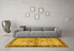 Machine Washable Persian Yellow Traditional Rug in a Living Room, wshtr3186yw