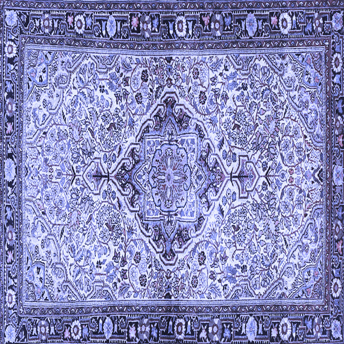 Square Persian Blue Traditional Rug, tr3186blu